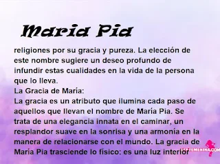 ▷ Significado del nombre Maria Pia