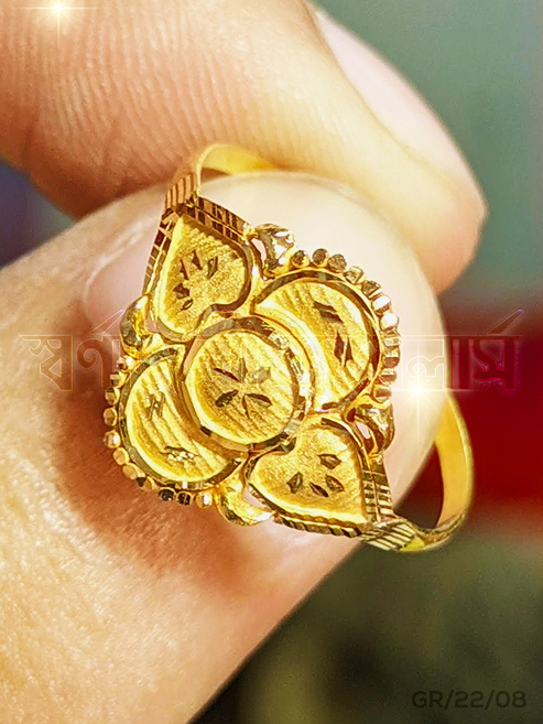 ১ আনা মেয়েদের নতুন আংটি কিনুন (1 Ana/1 Gram Women Gold Ring) 18/21/22 Karat KDM Price in Bangladesh