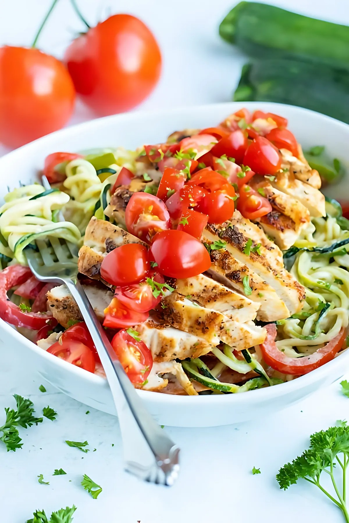 Grilled Lemon Chicken with Zucchini Noodles