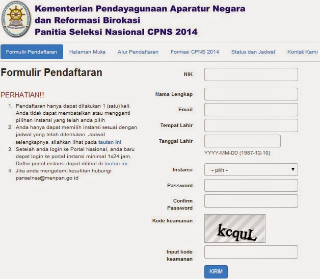 Contoh Formulir Cpns 2014 - Mathieu Comp. Sci.