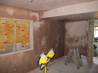 Plaster drying in the kitchen