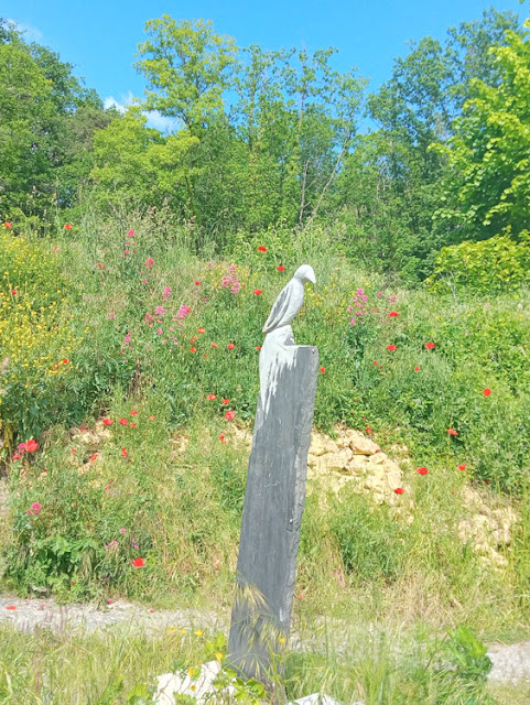 Slate bird on a post, Indre et Loire, France. Photo by Loire Valley Time Travel.