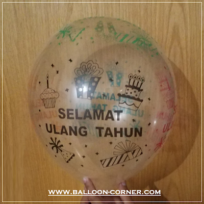 Balon Latex Transparan Print SELAMAT ULANG TAHUN