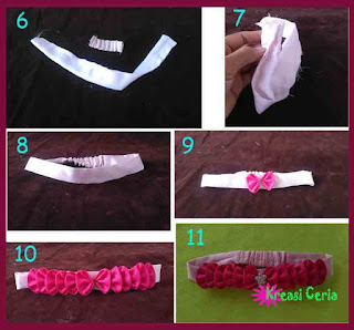 Tutorial cara 2 membuat bando cantik dari kain perca satin