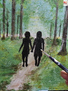 pintar pareja en el bosque