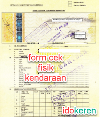 FORM CEK FISIK KENDARAAN