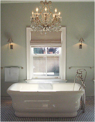 Bathroom Chandelier Over Tub