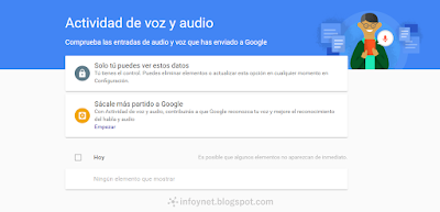 Actividad de voz y audio de Google