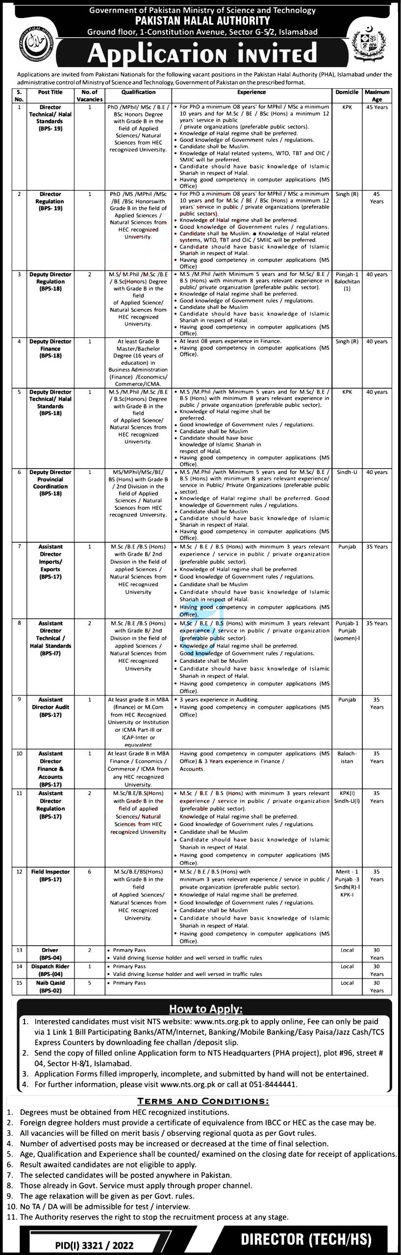 Pakistan Halal Authority PHA Islamabad Jobs 2022