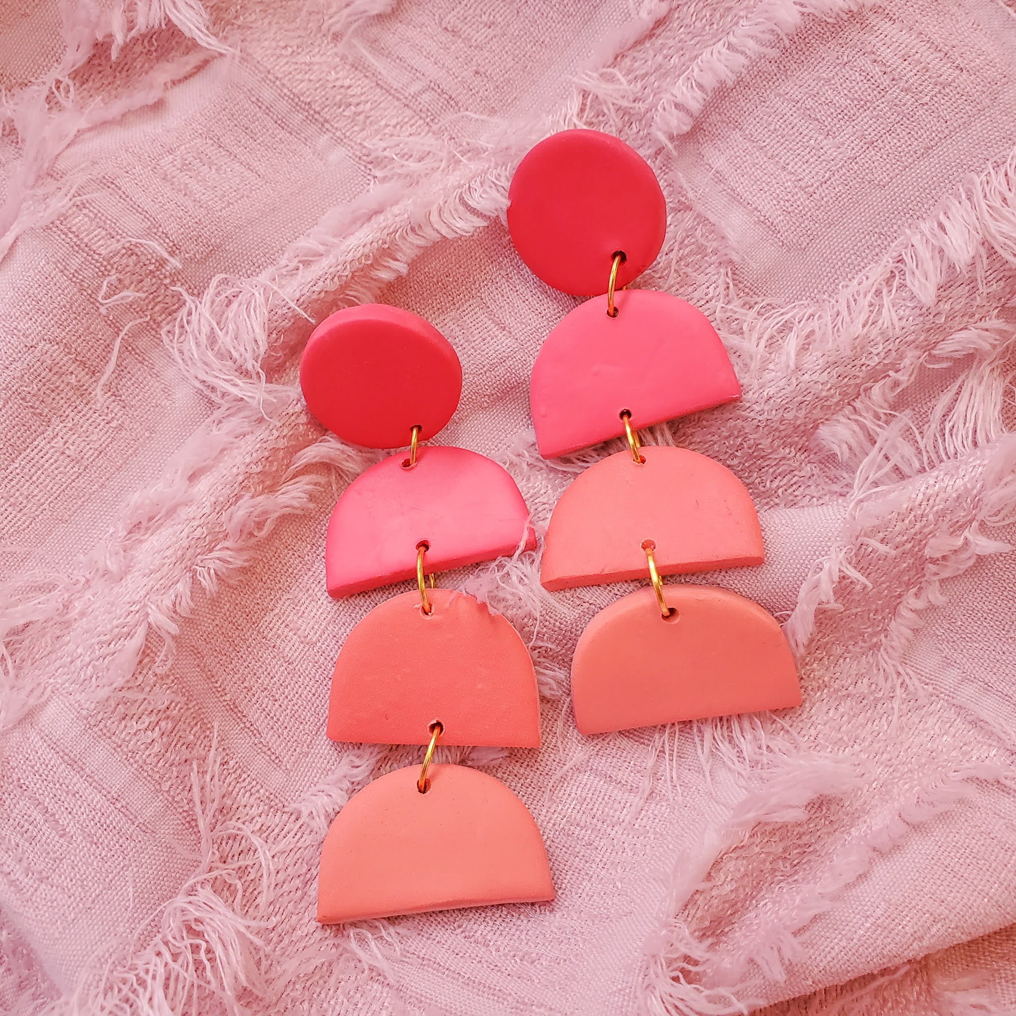 Handmade polymer clay statement earrings