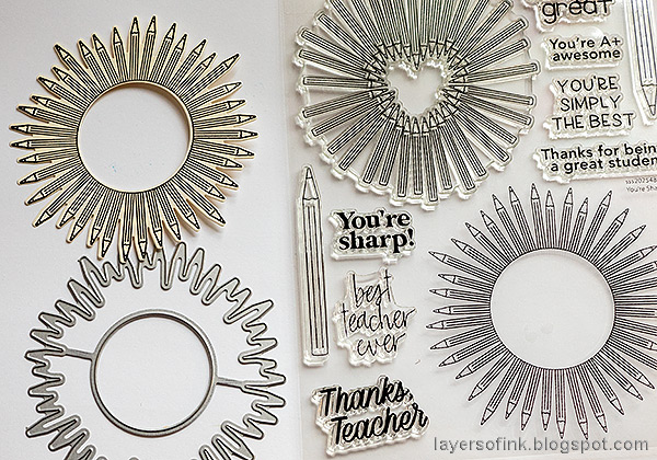 Layers of ink - Pencil Shaker Card Tutorial by Anna-Karin Evaldsson. Stamp Simon Says Stamp You're sharp.