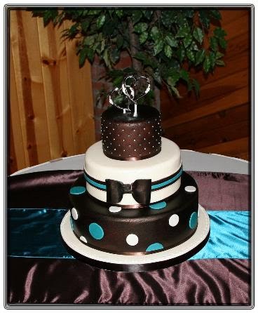 Chocolate And Turquoise Wedding Cakes Decoration