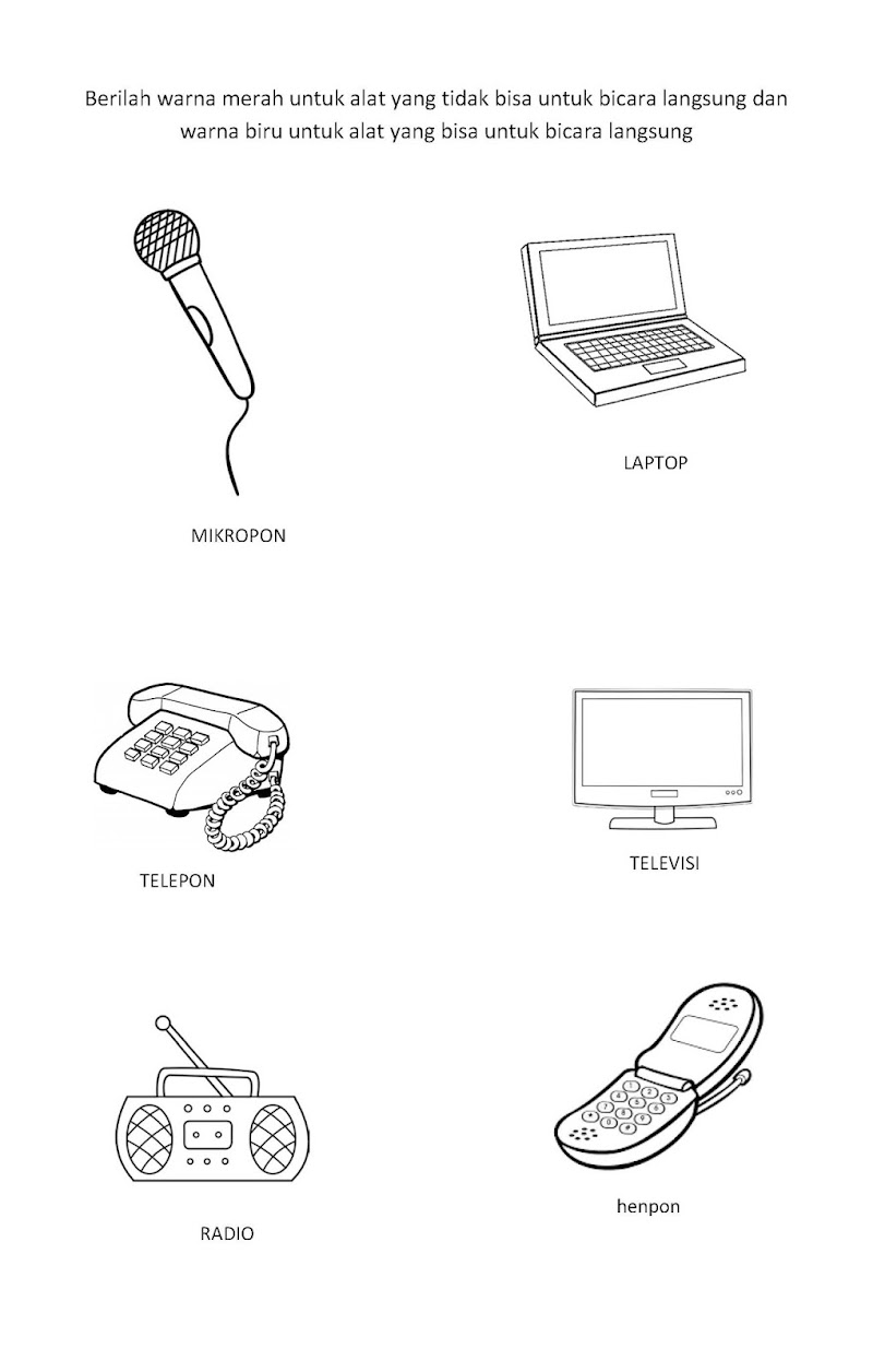 Baru Gambar Anak Tk Alat Komunikasi, Gambar Mudah