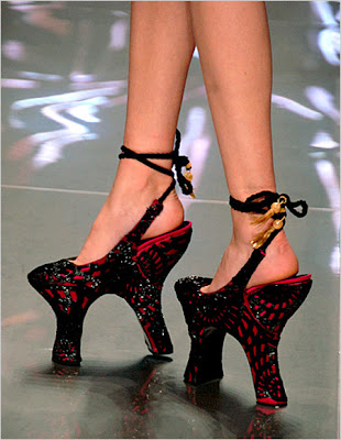 Shoes with two high heels!