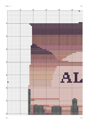 Alabama sunset silhouette cross stitch pattern - Tango Stitch