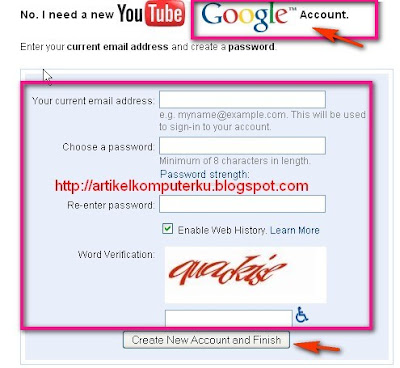 buat akun di youtube