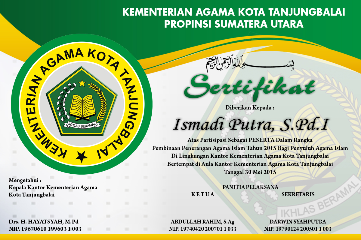 CD Desain  Sertifikat  Format PSD PUTRA MEDIA