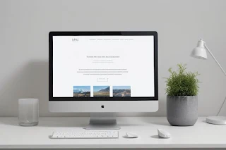 A website with a clean, simple layout, plenty of white space, and a focus on typography.