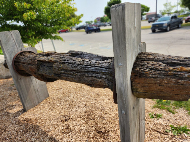 Part of the wood where they pulled up the anchor