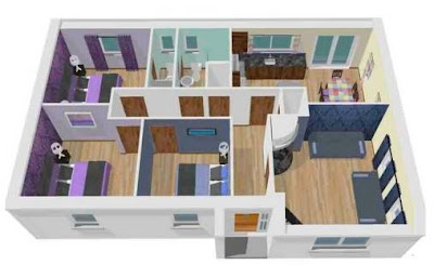  Ketika seseorang ingin membangun rumah dengan konsep minimalis 16 Denah Rumah 3 Kamar Tidur Minimalis 3D