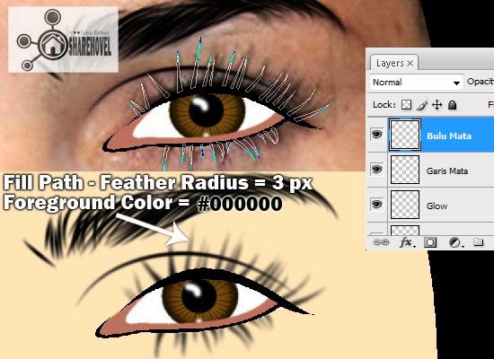 membuat vector bulu mata menggunakan photoshop - tutorial membuat vector di photoshop - membuat foto menjadi kartun dengan photoshop