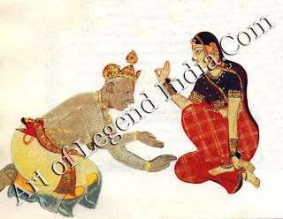 Dasaratha begs Queen Kaikeyi to ask for anything but banishments of Rama.