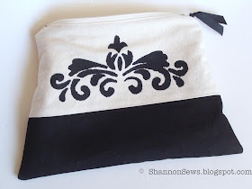 Paint stencil design on zipper pouch for additional details