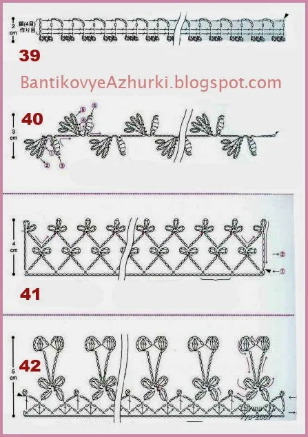 Схемы для вязания крючком кружев и обвязки края