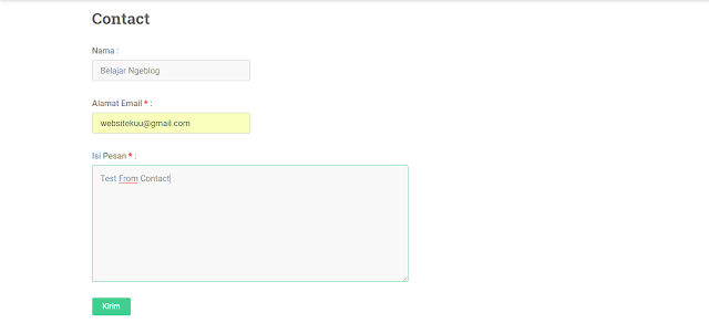 Cara menggunakan form contact 
