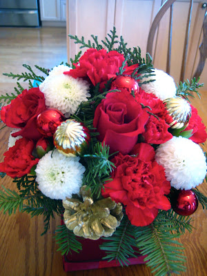 diy, Christmas flower arrangement