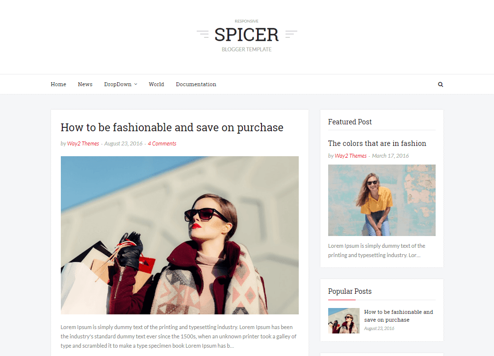 Spicer Blogger Template Free Download