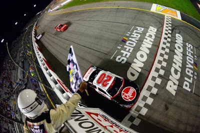 Christopher Bell takes the checkered flag to win the Go Bowling 250. 