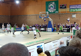 Manchester Giants Basketball squad match ending Newcastle Tigers