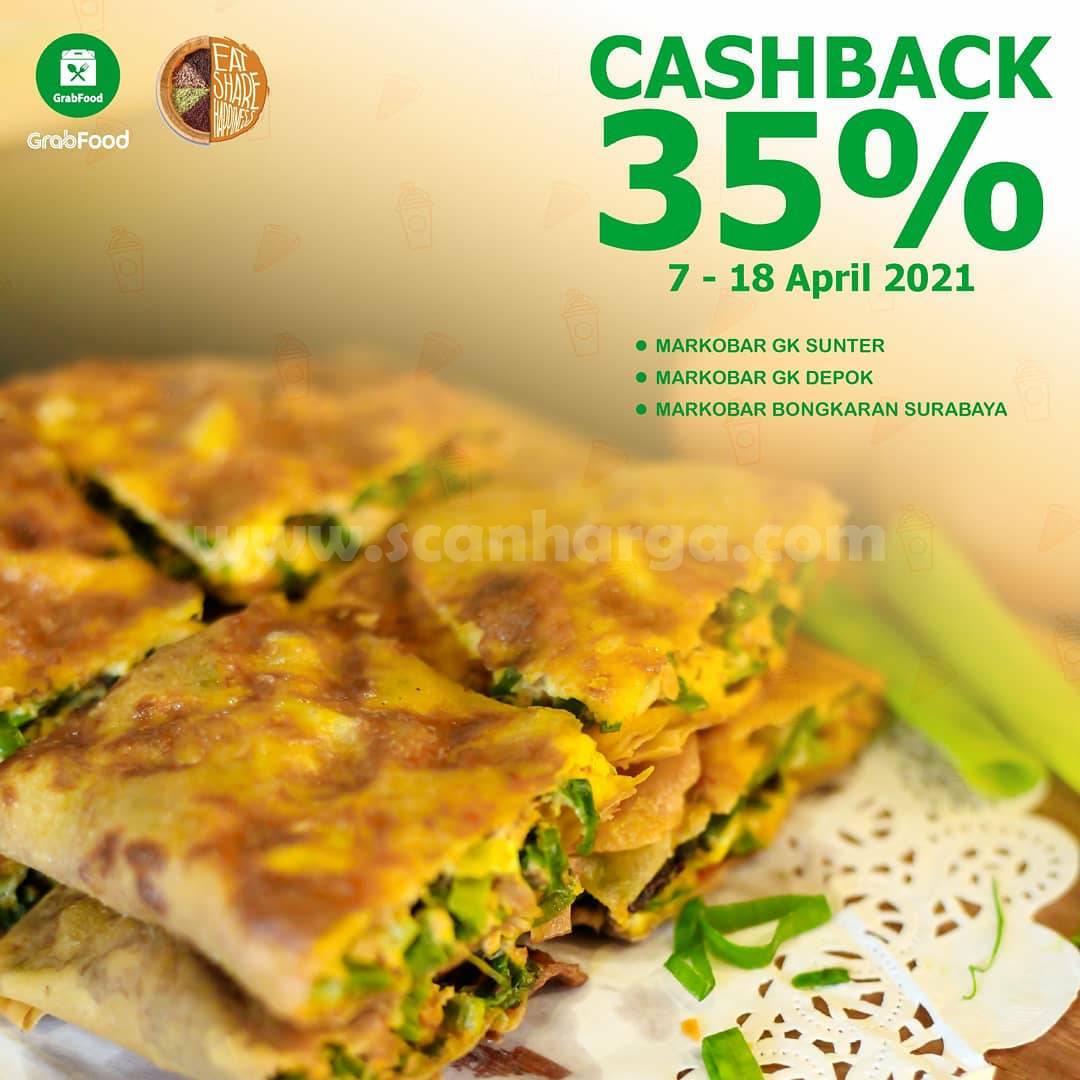 Promo MARKOBAR CASHBACK 35% via aplikasi GRABFOOD