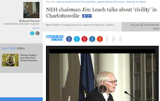 NEH chairman Jim Leach Charlottesville humanities civility