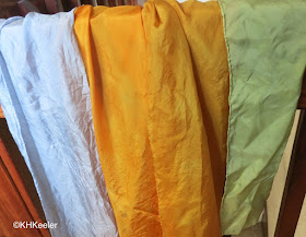 recently-dyed silks