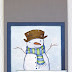 Card with watercoloured snowman