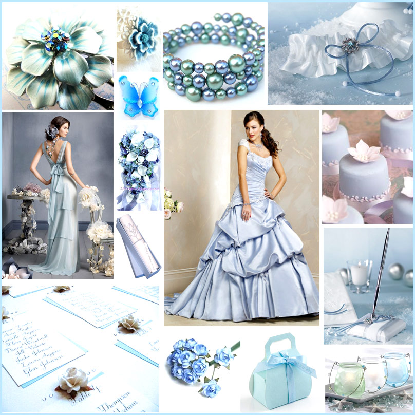 Why wear white when you can wear an ice blue gown This wedding is going to 
