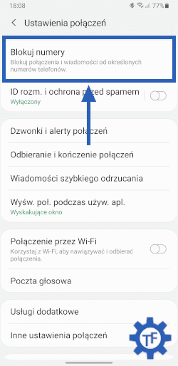 Ustawienia połączeń w telefonie