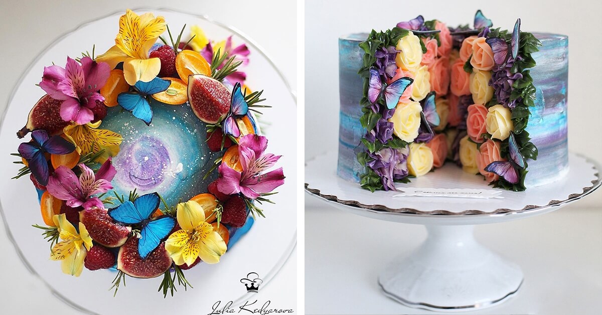 This Baker Makes Incredible Cakes With Beautiful Galaxies And Secret Gardens In Them