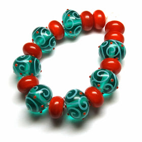 Lampwork glass beads by Laura Sparling