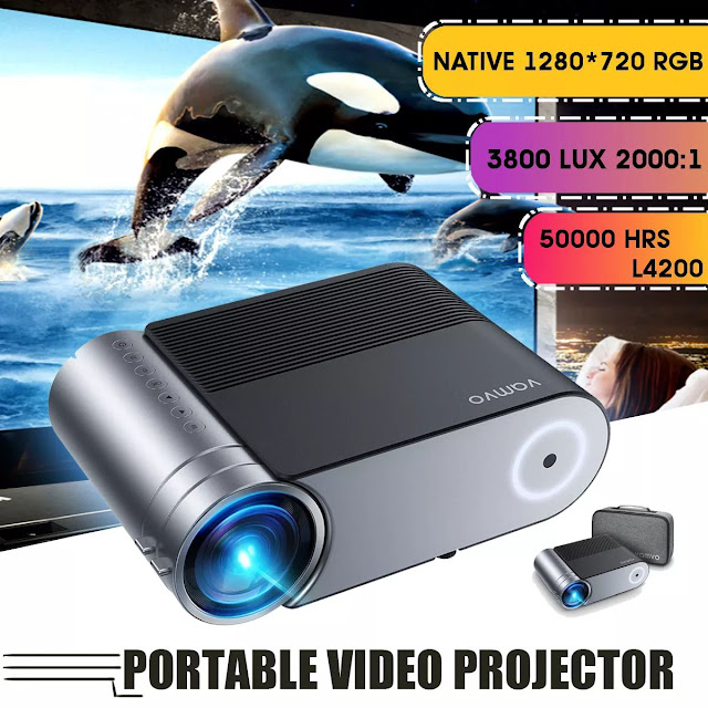 L4200 Portable Mini Projector Support 1080P 150 Display Supported Outdoor Movie Projector 3800 Lux with 50,000 Hours