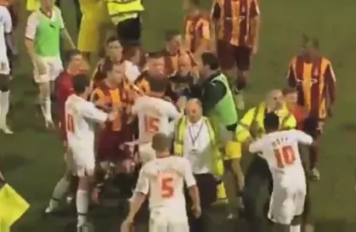 The match between Bradford City and Crawley Town was marred by a massive post-match brawl