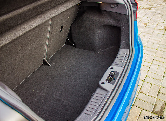 The 2014 Ford Fiesta trunk is suitable for a medium suitcase and if the rear seats are folded there will be enough space for more luggage. Still, the Fiesta is a small city car.