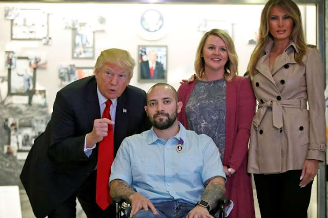 Trump awards Purple Heart at Walter Reed military hospital