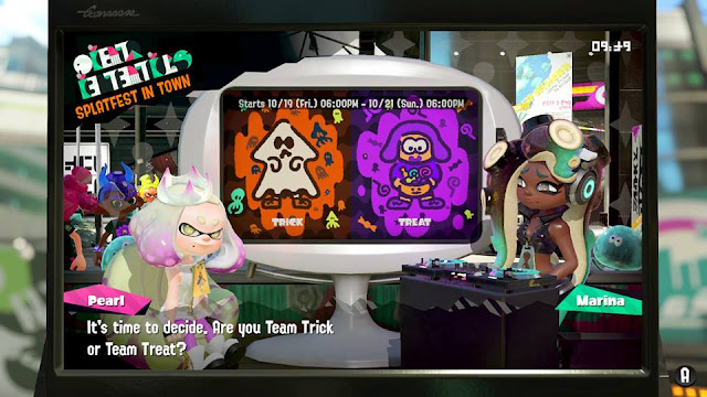 Splatoon 2 Halloween Splatfest Team Trick vs. Treat Pearl Marina 2018 Nintendo Switch