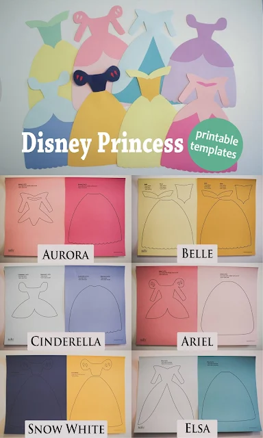 Plantillas de Vestidos de las Princesas Disney. 