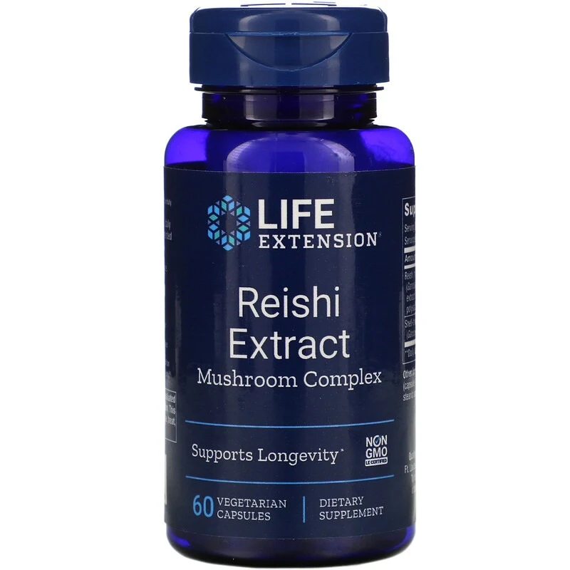 Life Extension, Комплекс из экстракта грибов рейши, 60 вегетарианских капсул