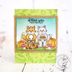 Sunny Studio Stamps: I Love You More than Pie Card by Lexa Levana (using Woodsy Creatures, Comfy Creatures & Harvest Happiness)