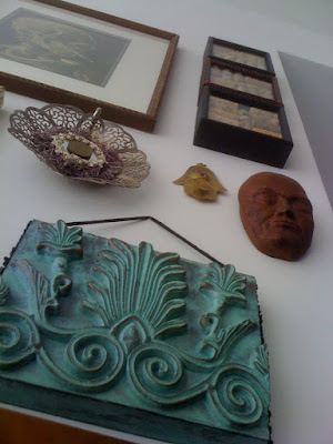 gallery wall, art, shadowbox, bohemian